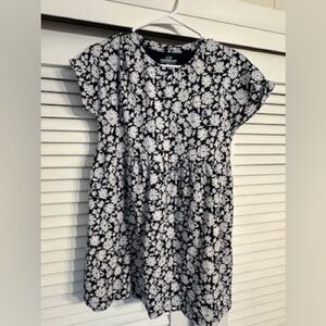 VINEYARD VINES NAVY AND WHITE FLORAL GIRLS KIDS DRESS SHORT SLEEVE 10/12 MED